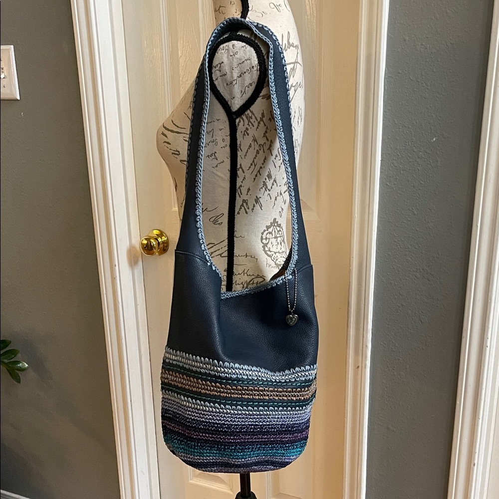 The Sak Navy & Multicolor Woven Hobo Shoulder Bag